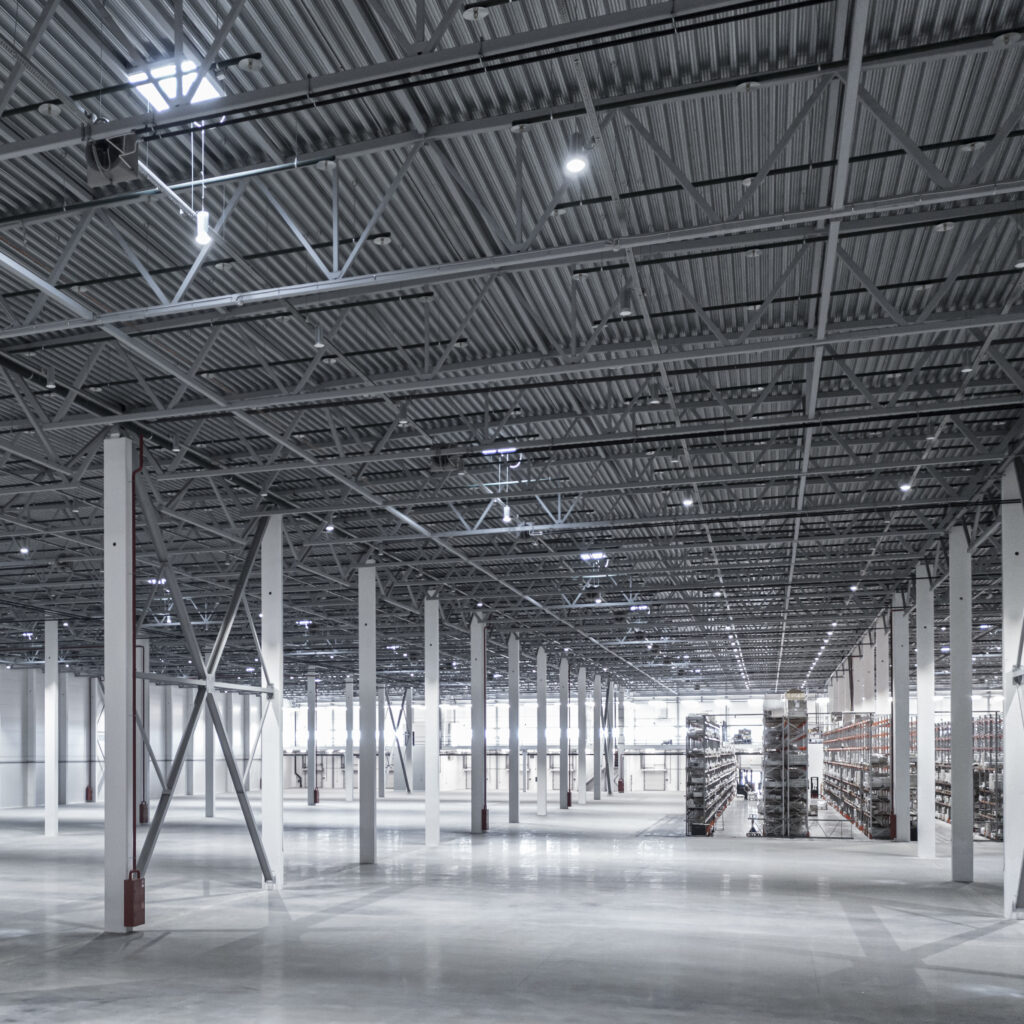 Factory or warehouse or industrial building Modern interior design with concrete floor